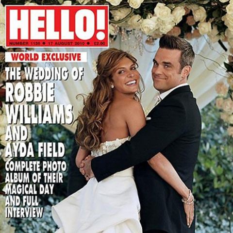 7. August 2010: Robbie Williams und Ayda Field Robbie Williams heiratet seine Ayda Field. Nicht nur das Brautpaar freut sich üb