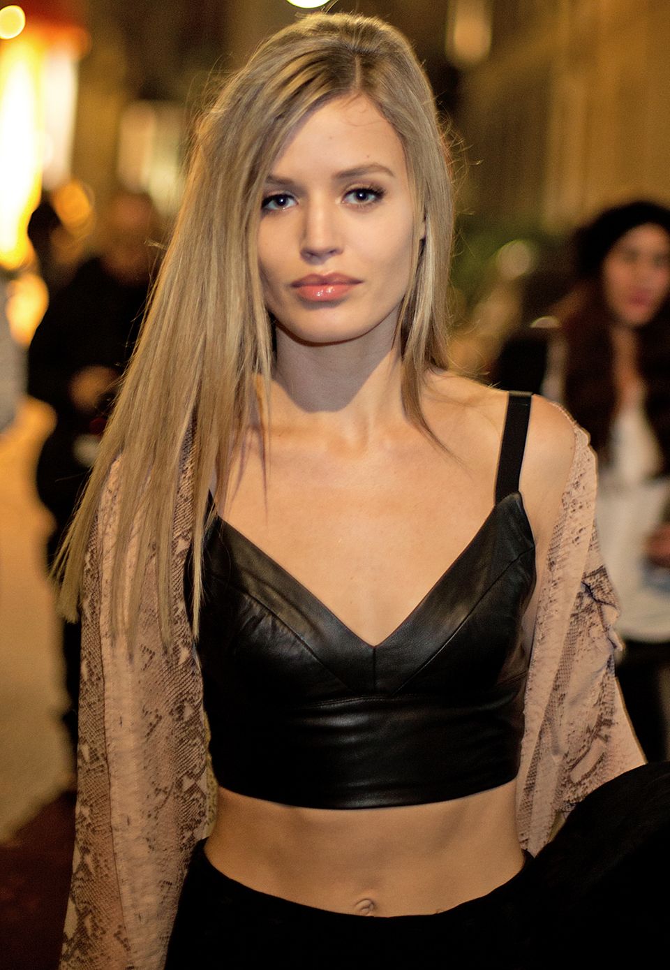 Topmodel Georgia May Jagger ist nicht nur im schwarzen Leder-Top von Sandro ein echter Blickfang. Topmodel Georgia May Jagger ist nicht nur im schwarzen Leder-Top von Sandro ein echter Blickfang.