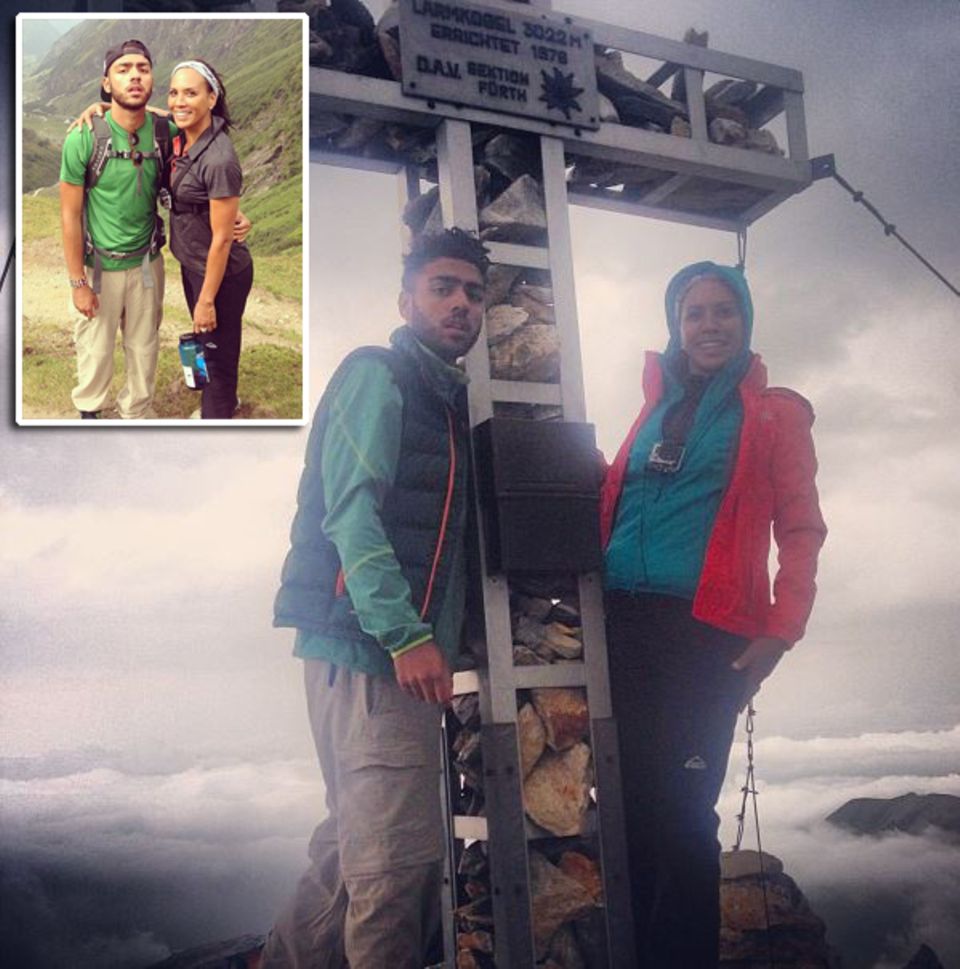 9. August 2013  Noah Becker ist mit seiner Mutter Barbara Becker in den Alpen Wandern.