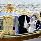 Das frischvermählte Kronprinzenpaar bei der Bootsfahrt im königlichen Ruderboot "Vasaorden".