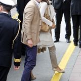Prinz Frederik und Prinzessin Mary von Dänemark kommen beim "Grand Hotel" in Stockholm an.
