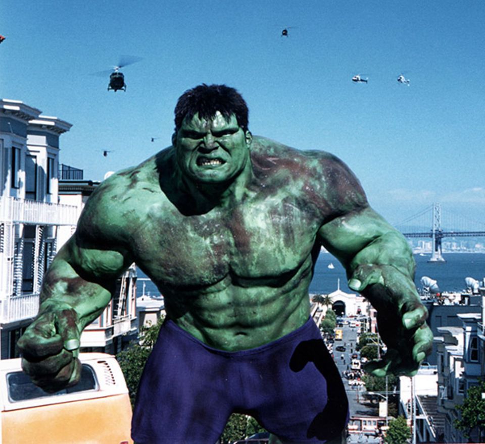 2003 darf Eric Bana als "Hulk" durch die Gegend stapfen und Soldaten verprügeln. 2003 darf Eric Bana als "Hulk" durch die Gegend stapfen und Soldaten verprügeln.