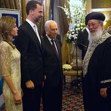 11. April 2011: Prinzessin Letizia und Prinz Felipe von Spanien sind auf Staatsbesuch in Jerusalem und werden von Israels Präsid