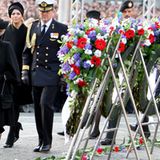 4. Mai 2011: Königin Beatrix, Prinzessin Máxima und Prinz Willem-Alexander gedenken der Opfer des Zweiten Weltkrieges in Amsterd