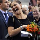20. September 2011: Beim Staatsbesuch im finnischen Turku hat Prinzessin Victoria sichtlich Spaß.