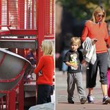 16. Oktober 2011: Gwyneth Paltrow geht mit ihren Kindern Apple Blythe Alison und Moses Bruce Anthony in New York auf einen Spiel