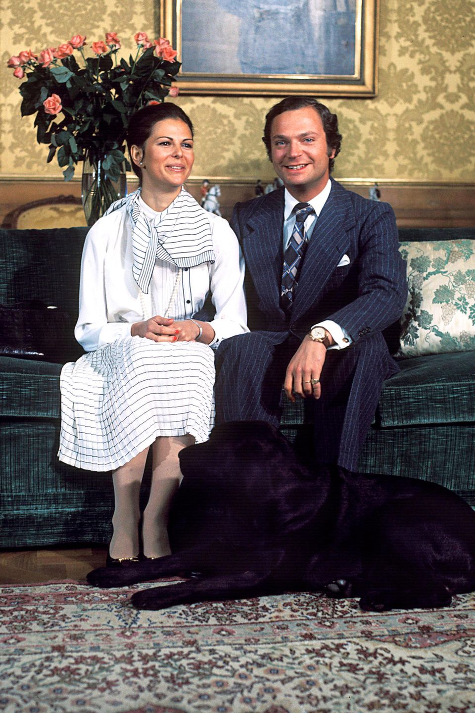 12. März 1976: Königin Silvia und König Carl Gustaf von Schweden.