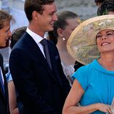 Prinzessin Caroline und ihre Söhne Andrea und Pierre Casiraghi geben sich ausgelassen.