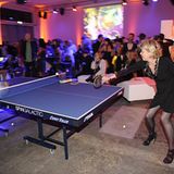 Ping-Pong in High-Heels: Nadja Schulze-Cesareo und Susanne Rumbler (BPI Beaute Prestige International) in Aktion.