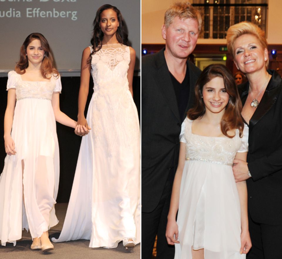 Auf der Berliner Fashion Week 2012 stellte Claudia Effenberg ihre erste eigene Modekollektion vor - und schickte dafür Tochter L Auf der Berliner Fashion Week 2012 stellte Claudia Effenberg ihre erste eigene Modekollektion vor - und schickte dafür Tochter L