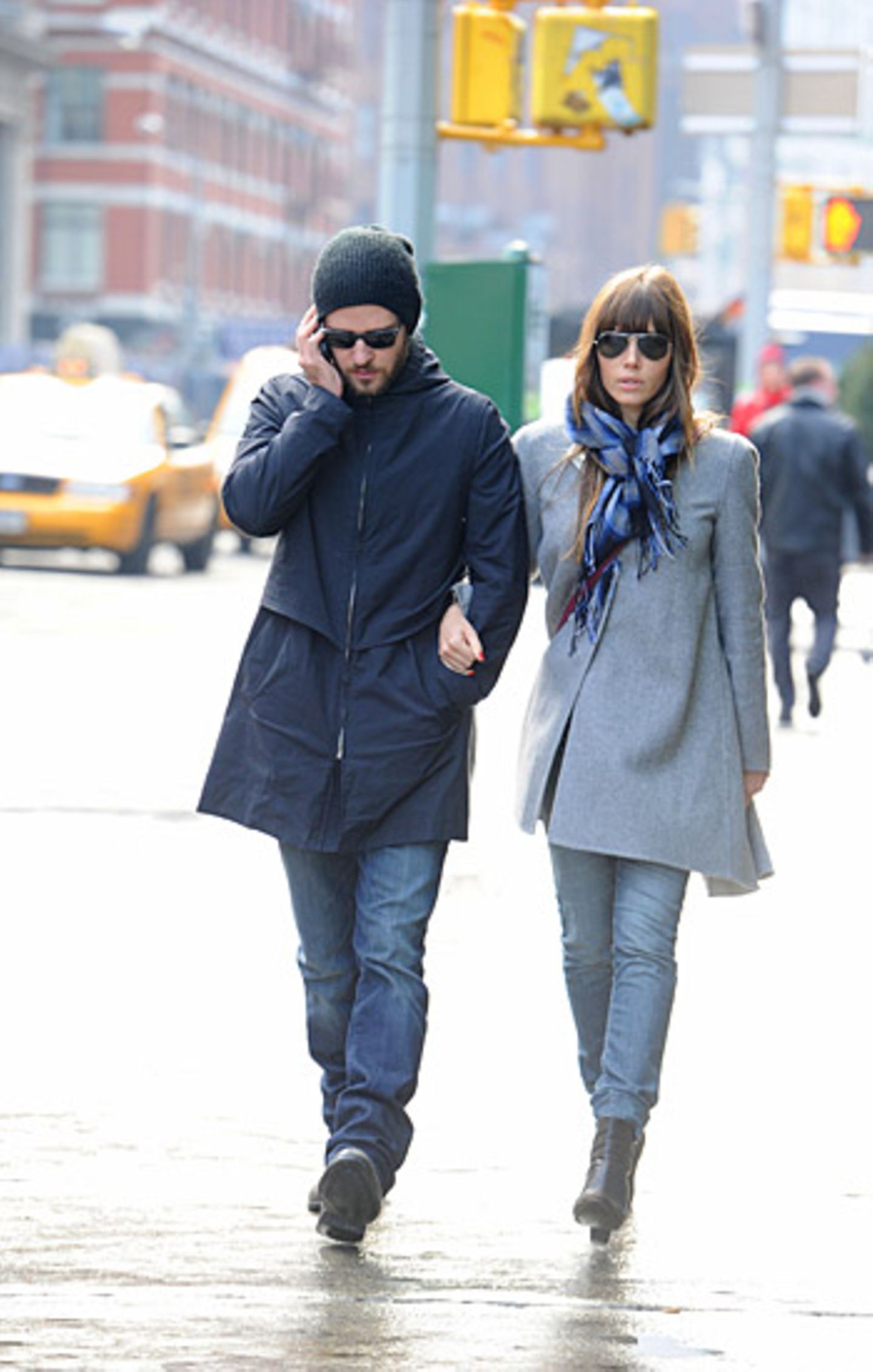 4. Dezember 2012: Justin Timberlake und Jessica Biel spazieren nach dem Mittagessen durch den Stadtteil Tribeca in Manhattan.