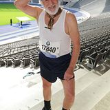 25. September 2012: Dieter Hallervorden steht im Berliner Olympiastadion für den Film "Sein letzes Rennen" vor der Kamera.