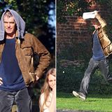5. September 2012: Für "A Long Way Down" kommt Pierce Brosnan ganz schön ins Schwitzen. Gedreht wird in London.