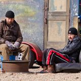9. April 2012: Paul Giamatti und Paul Rudd filmen in Brooklyn "Lucky Dogs".