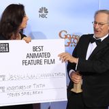Ja, noch mal nachlesen?! Stimmt! Steven Spielberg gewinnt mit "Tim und Struppi" den Golden Globe für den Besten Animationsfilm.
