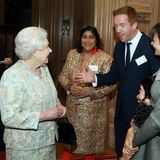 2013: Auf dem Empfang für die britische Filmindustrie in Windsor Castle bringt "Homeland"-Star Damian Lewis die Queen und seine Kollegin Thandie Newton zum Lachen.
