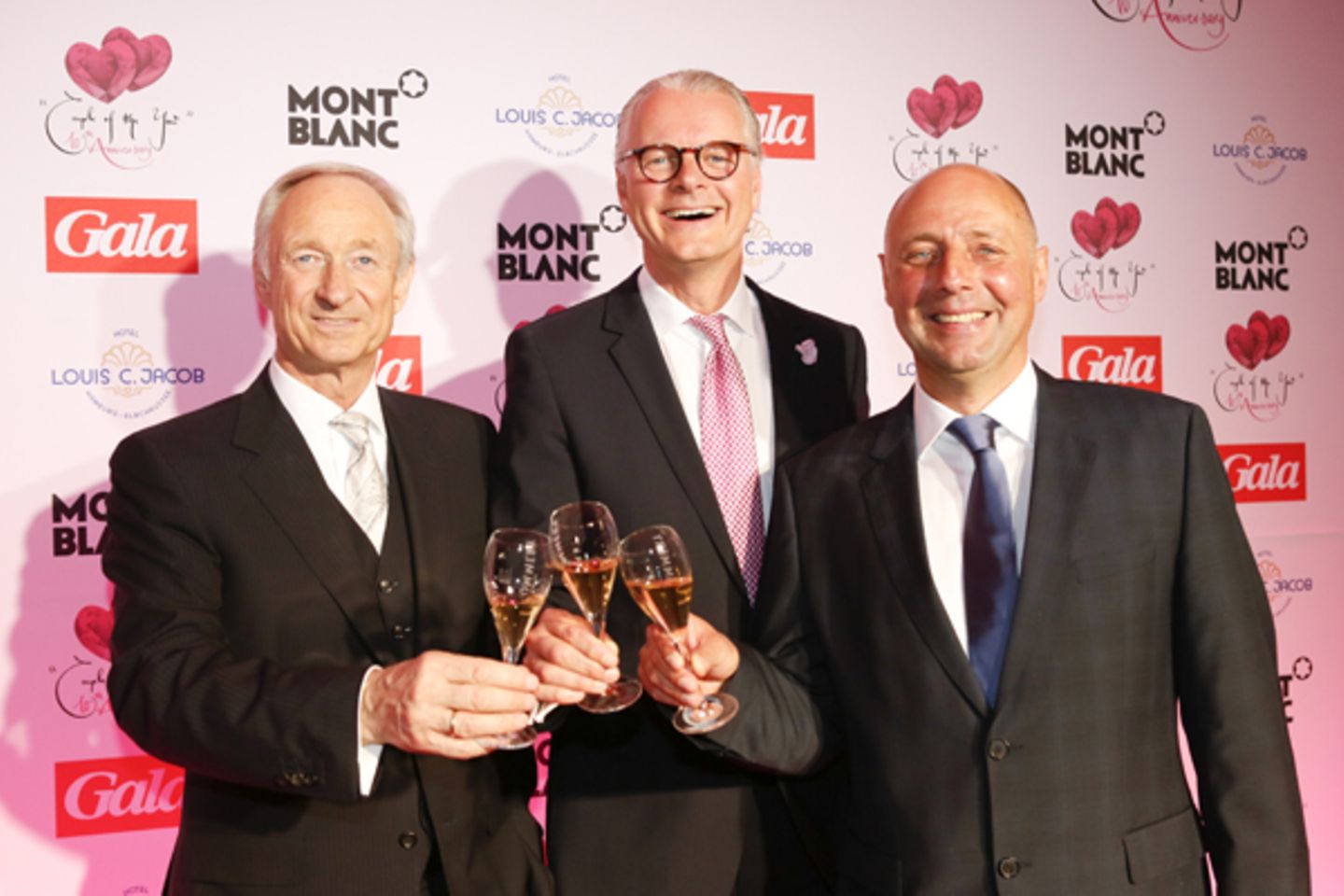 Montblanc-Geschäftsführer Lutz Bethge, Hoteldirektor Jost Deitmar und GALA-Chefredakteur Peter Lewandowski heißen alle Gäste der