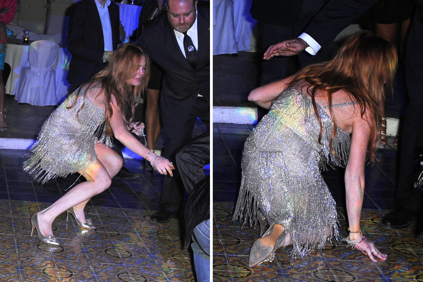 Beim Feiern auf der italienischen Insel Ischia holt es Lindsay Lohan von den Beinen.
