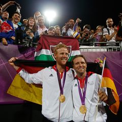 9.August 2912: Die Sensation ist perfekt: Die Deutschen Jonas Reckermann und Julius Brink schlagen die Weltmeister aus Brasilien