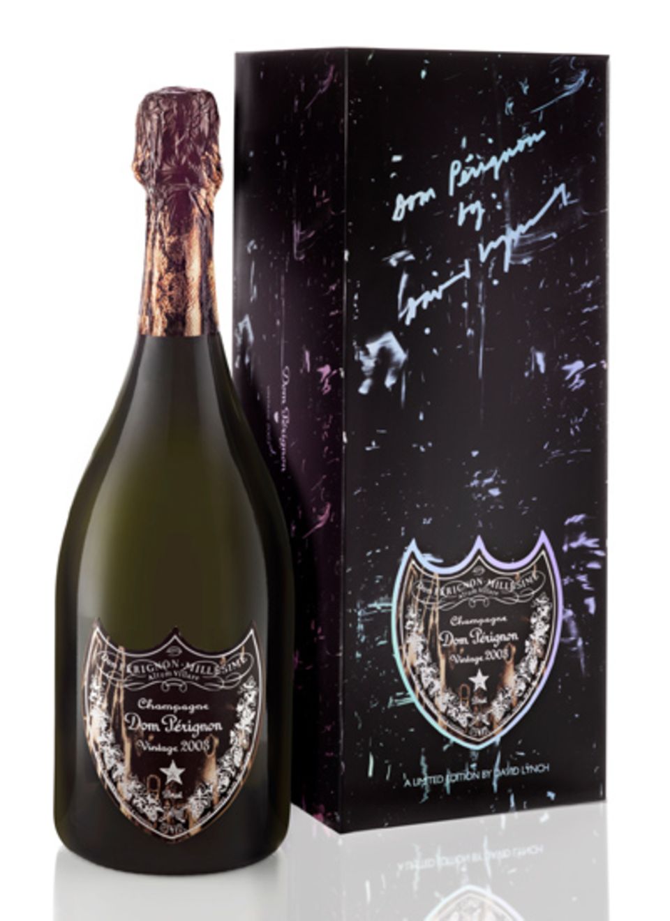 Special Edition Champagner, designt von David Lynch, Dom Pérignon Vintage 2003, ca. 150 Euro oder Dom Pérignon Vintage Rosé 2000 Special Edition Champagner, designt von David Lynch, Dom Pérignon Vintage 2003, ca. 150 Euro oder Dom Pérignon Vintage Rosé 2000