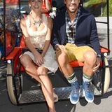Lena Gercke und Sami Khedira lassen sich zur Festwiese radeln.