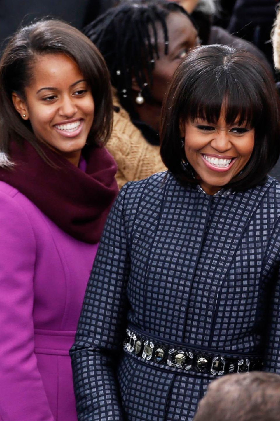 Sasha, Malia und Michelle Obama wählten farblich aufeinander abgestimmte Outfits. Sasha, Malia und Michelle Obama wählten farblich aufeinander abgestimmte Outfits.