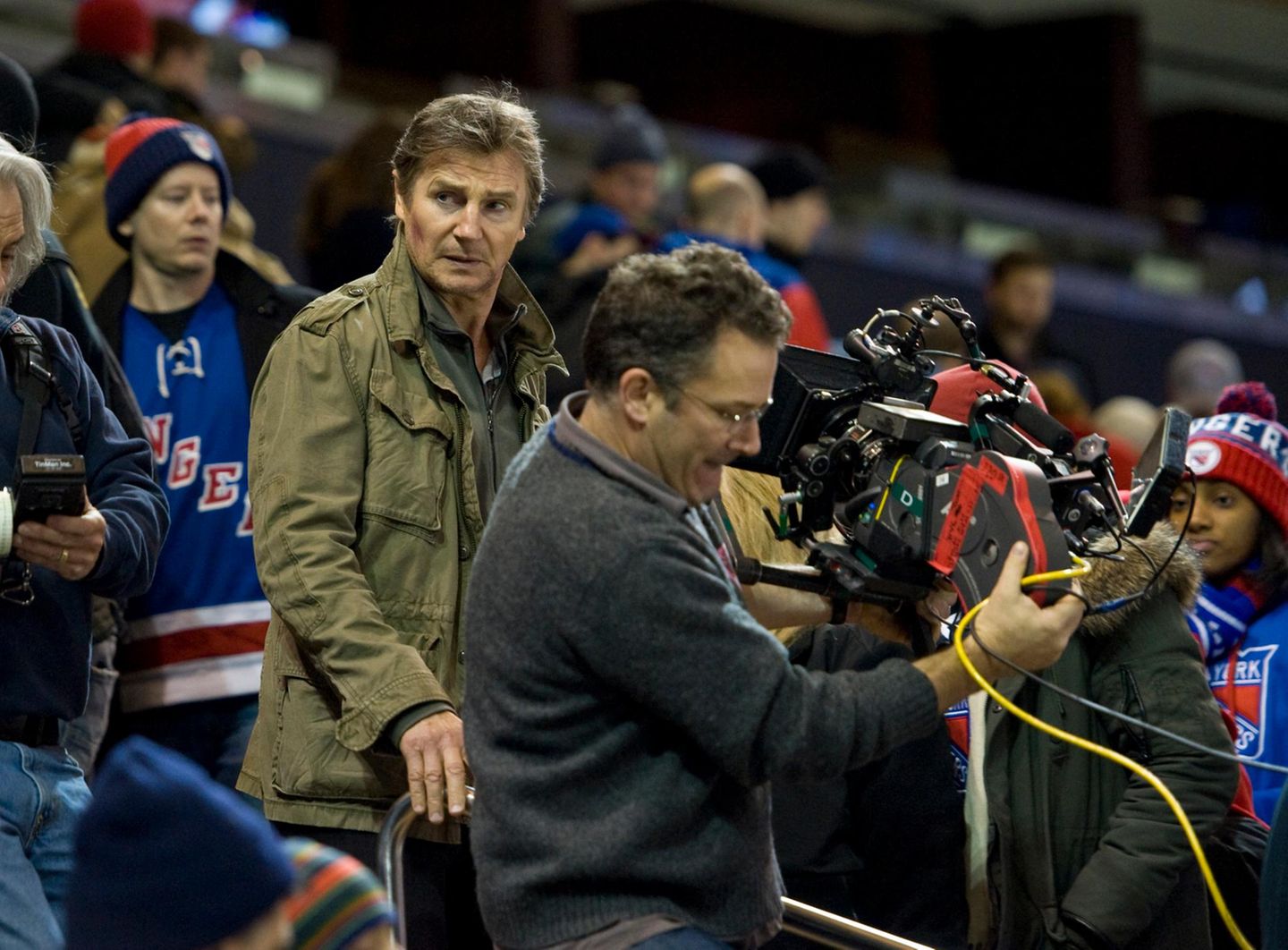 21. November 2013: Liam Neeson dreht im New Yorker Madison Square Garden das Drama "Run All Night".