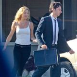 13. August 2013: Kate Hudson und Zach Braff drehen in Los Angeles eine Szene für Zach Braffs neuen Film "Wish I Was Here".