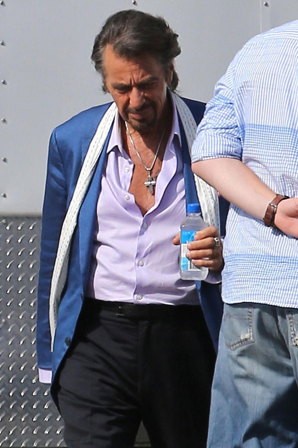 22. Juli 2013: Al Pacino spielt im Film "Imagine" den alternden Rockmusiker "Danny Collins", der einen ungeöffneten Brief seines Freundes John Lennon findet. Dafür steht er in Pasadena vor der Kamera.