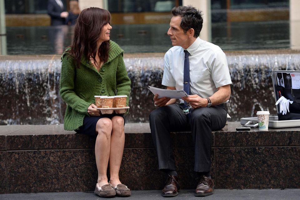 15. Mai 2013: Kristen Wiig und Ben Stiller sitzen für einen Nachdreh für den Film "The Secret Life Of Walter Mitty" in Manhattan vor der Kamera.