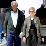 14. Oktober 2013: Morgan Freeman und Diane Keaton stehen gemeinsam für den Film "Life Itself" in New York vor der Kamera.