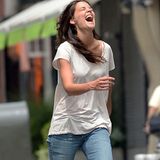 24. Juli 2013: Katie Holmes dreht am Set im New Yorker East Village für den Film "Mania Days" richtig auf.