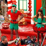 7. November 2013: Chris Colfer und Lea Michele drehen für "Glee" eine Weihnachtsepisode.