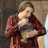 16. Juli 2013: Lena Dunham steht als "Hannah" für ihre Serie "Girls" in Manhattan vor der Kamera.