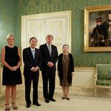 27. August 2013: Königin Máxima und König Willem-Alexander empfangen Generalsekretär der Vereinten Nationen Ban Ki-moon und seine Gattin im Schloss Noordeinde.