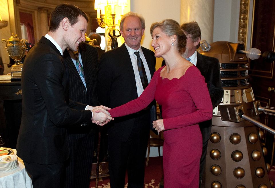 18. November 2013: Gräfin Sophie empfängt den Schauspieler Matt Smith anlässlich des "50th anniversary of Doctor Who" im Buckingham Palace in London.
