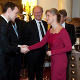 18. November 2013: Gräfin Sophie empfängt den Schauspieler Matt Smith anlässlich des "50th anniversary of Doctor Who" im Buckingham Palace in London.