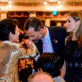 6. September 2013: Prinz Felipe und Prinzessin Letizia von Spanien treffen auf der Eröffnungszeremonie des "125th International Olympic Committee (IOC)" im brasilianischen Bueno Aires Prinzessin Takamado aus Japan.