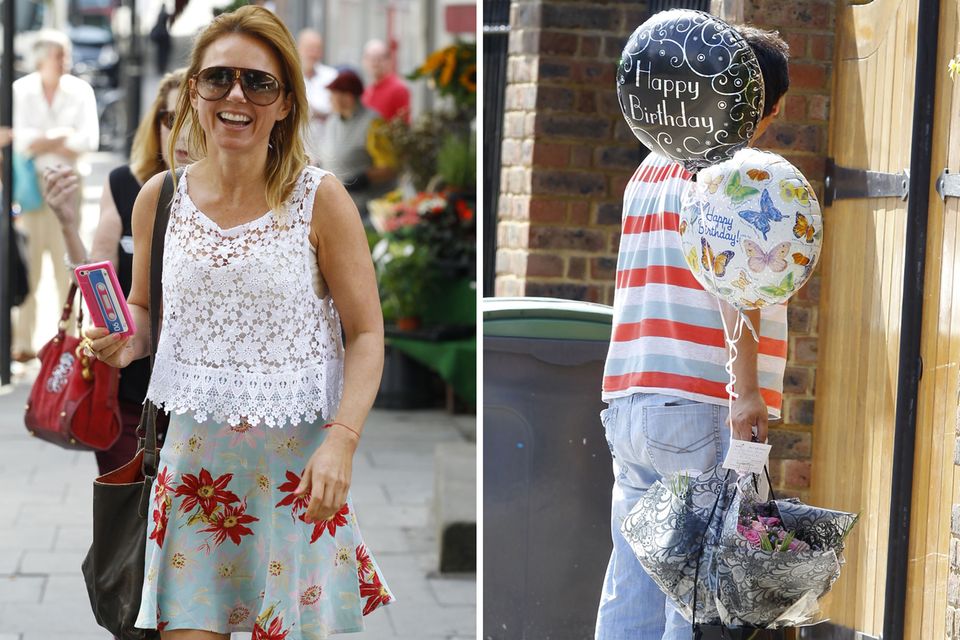 6. August 2013: Geri Halliwell strahlt an ihrem 41. Geburtstag über beide Ohren - schließlich bekommt sie Geschenke ins Haus geliefert. 6. August 2013: Geri Halliwell strahlt an ihrem 41. Geburtstag über beide Ohren - schließlich bekommt sie Geschenke ins Haus geliefert.