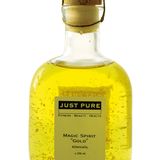 Flaschenpost: Mit 23-karätigen Goldpartikeln: nährendes "Magic Spirit Gold"-Körperöl. Von Just Pure, 200 ml, ca. 84 Euro