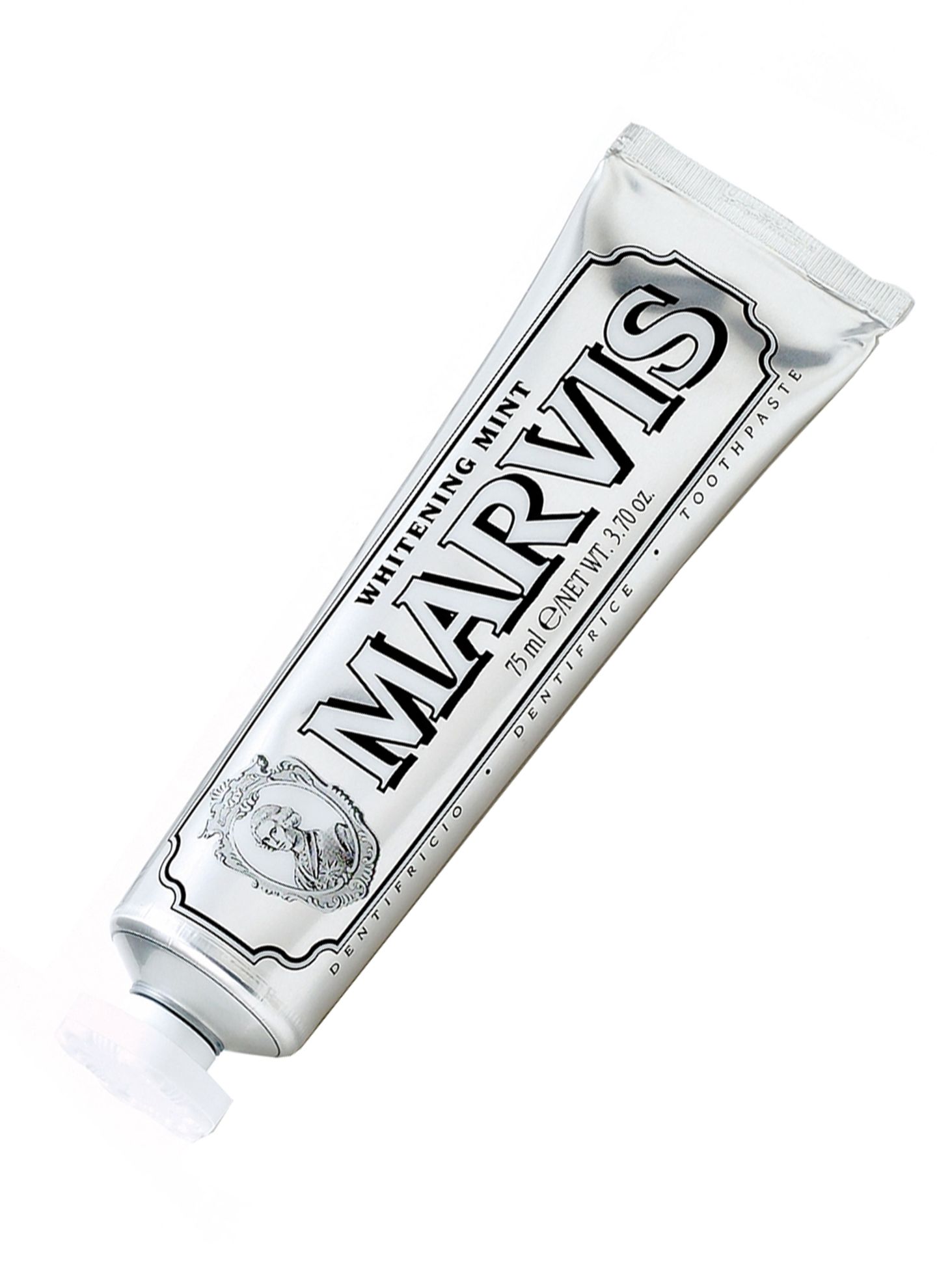 Die "Whitening Mint"-Zahncreme macht jeden Bräutigam zum Strahlemann. Von Marvis, 75 ml, ca. 13 Euro