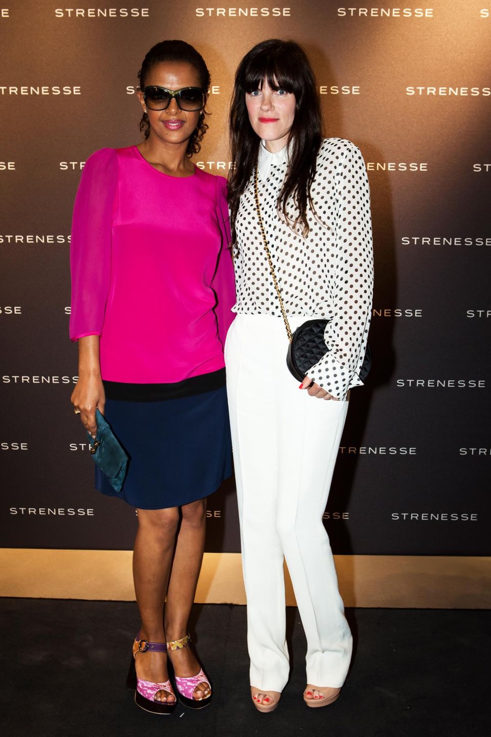 Das Label "Strenesse" präsentiert im Rahmen der Mercedes-Benz Fashion Week Berlin seine neue Frühjahr/Sommer 2014 Kollektion. Dennenesch Zoudé und Fritzi Haberlandt besuchten die Veranstaltung.