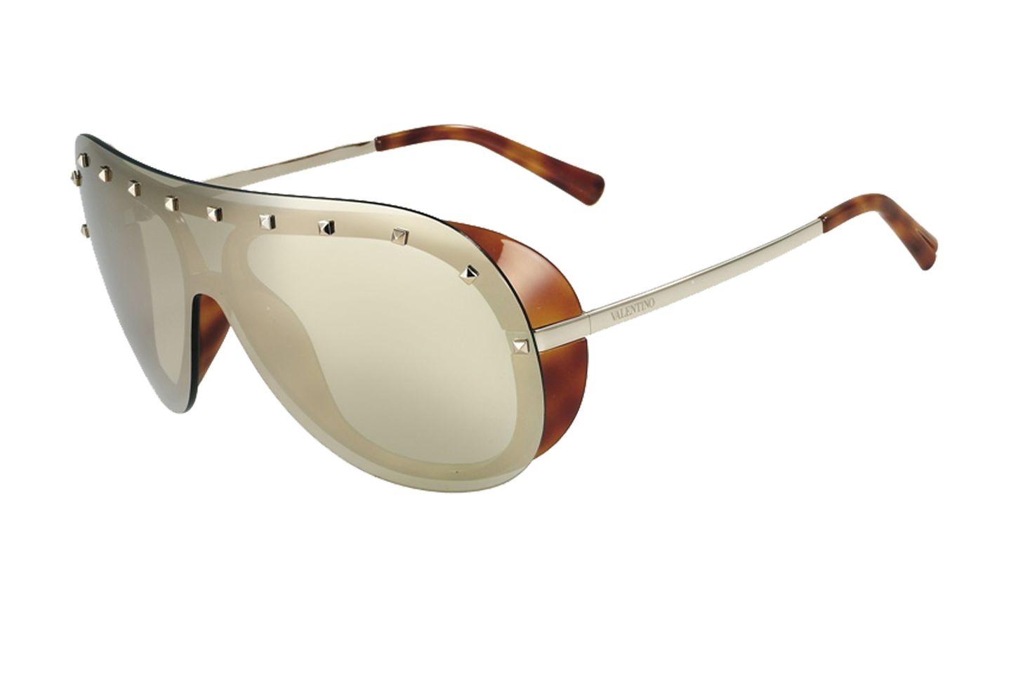 Glänzende Aussichten: Pilotenbrille von Valentino, ca. 200 Euro