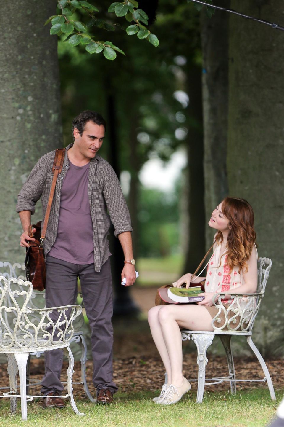 28. Juli 2014: Emma Stone und Joaquin Phoenix drehen Woody Allens neuen Film in Newport.