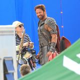 27. Mai 2014: Gerard Butler trägt für die Dreharbeiten von "Gods of Egypt" eine Rüstung.