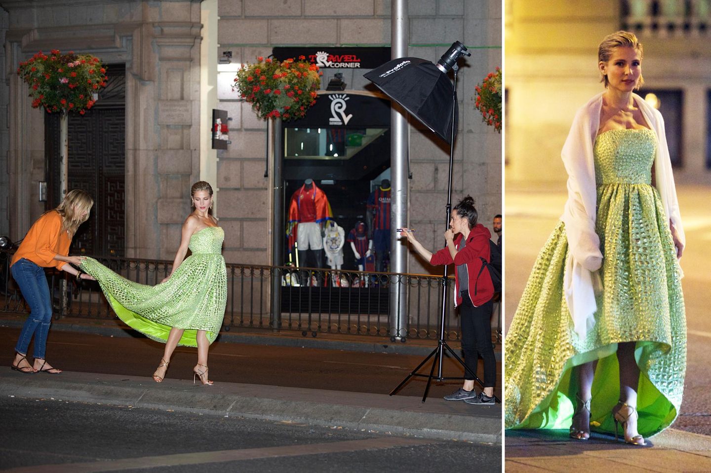 5. Juni 2014: Elsa Pataky modelt auf den Straßen des nächstlichen Madrids für ein Fotoshooting.