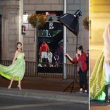 5. Juni 2014: Elsa Pataky modelt auf den Straßen des nächstlichen Madrids für ein Fotoshooting.