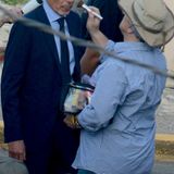 12. November 2014: Billy Bob Thornton dreht mit Glatze eine Szene mit Sandra Bullock. Er spielt in George Clooneys neuem Film "Our Brand is Crisis" mit, die Dreharbeiten finden in Puerto Rico statt.