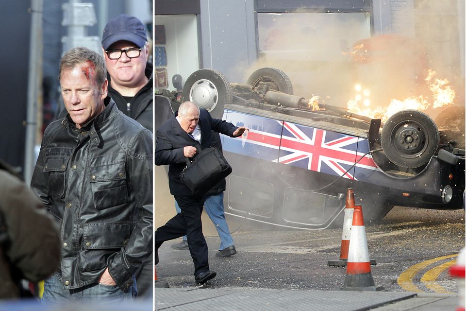 22. Januar 2014: "Jack Bauer" ist zurück: Kiefer Sutherland dreht in London für die Fortsetzung der Serie "24". Dabei wird nicht nur der Serienheld ziemlich lädiert, sondern auch umstehende Fahrzeuge. 22. Januar 2014: "Jack Bauer" ist zurück: Kiefer Sutherland dreht in London für die Fortsetzung der Serie "24". Dabei wird nicht nur der Serienheld ziemlich lädiert, sondern auch umstehende Fahrzeuge.