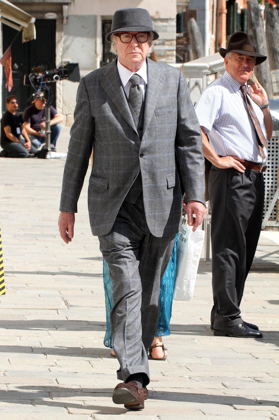 1. Juli 2014: Sir Michael Caine steht in Venedig für den Film "Youth" vor der Kamera.